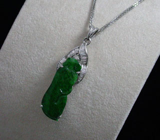 D&D Jewelry 翡翠鑽石項鍊
