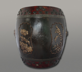 清代 鼓凳(堆漆)