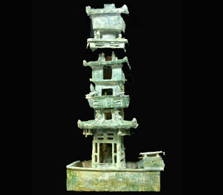 漢代 綠釉瞭望閣樓