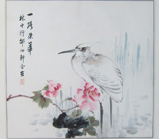 白鷺牡丹圖