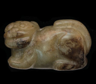 玉臥獸擺件