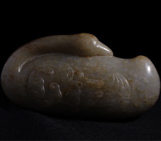 清代 玉 天鵝